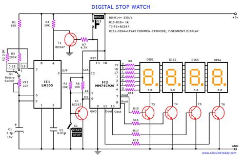 circuit diagram of 7 segment digital clock 
